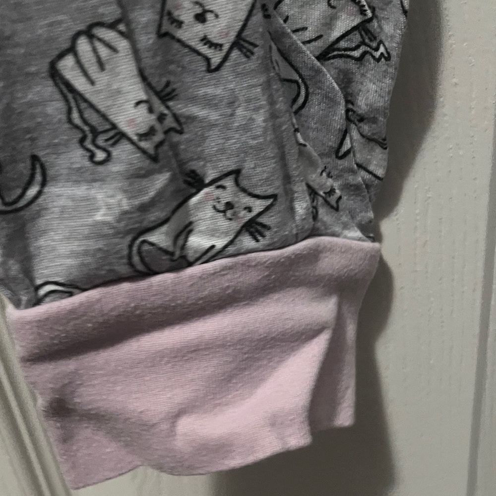 Women's Cat Pyjama Pants Rene Rofe Gray Pink Loungewear Pockets Drawstring - Picture 3 of 5